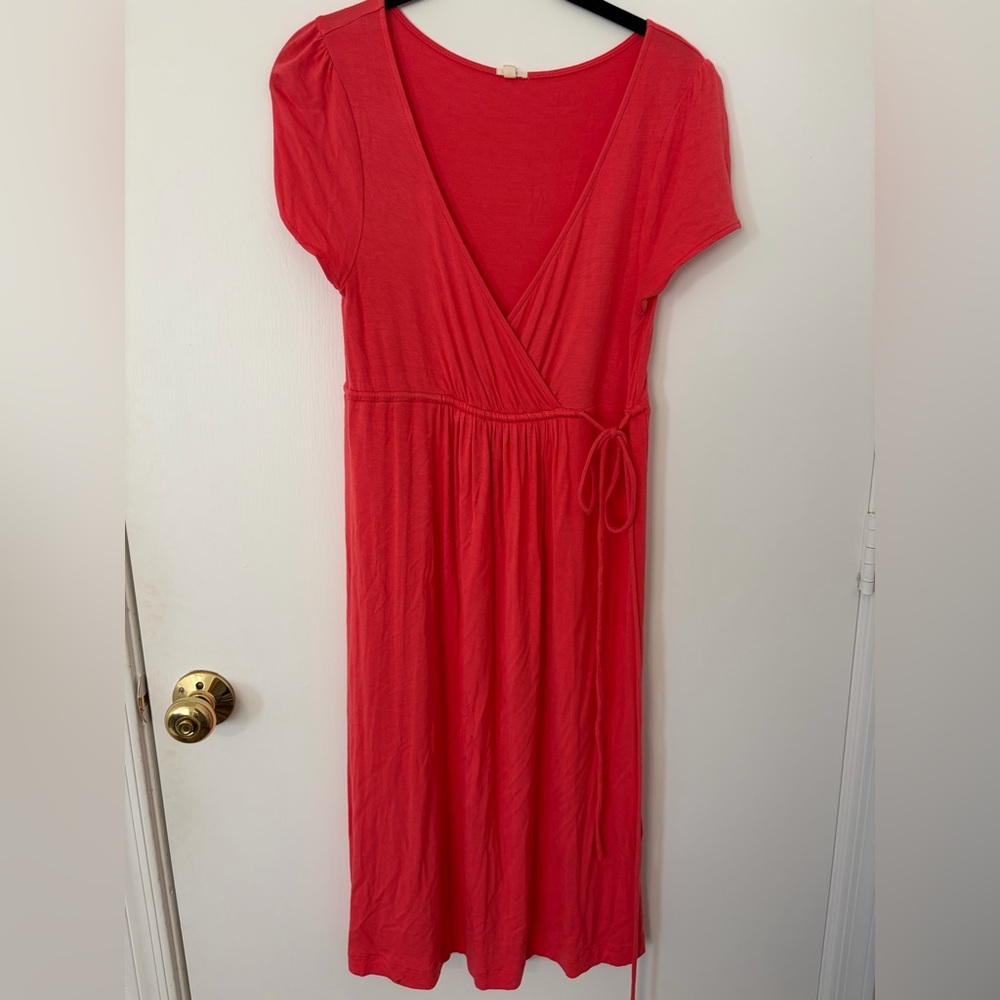 Casual J Crew Coral Wrap Dress